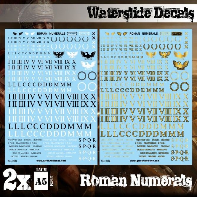 Hovedbilde GSW Roman Numerals Waterslide Decals sheet (2)