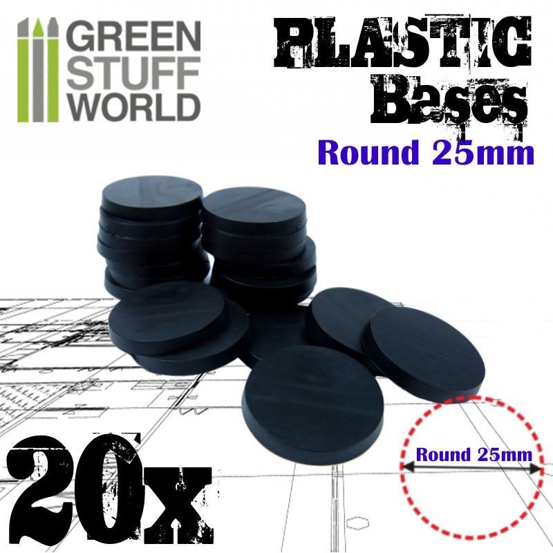 GSW Plastic Round Bases 25mm (3mm) x 20