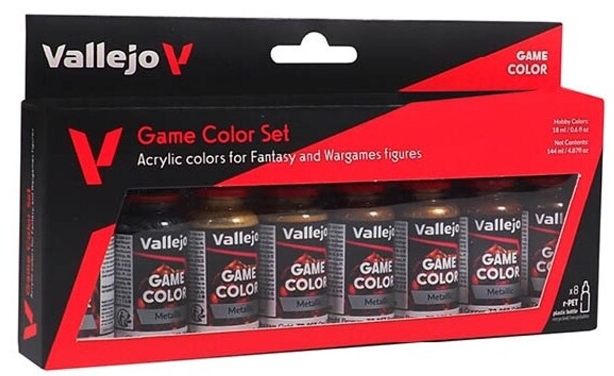 Vallejo Game Color - Metallic Colors Paint Set 