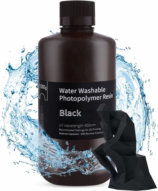 Hovedbilde ELEGOO Water Washable Resin Black (1Kg)
