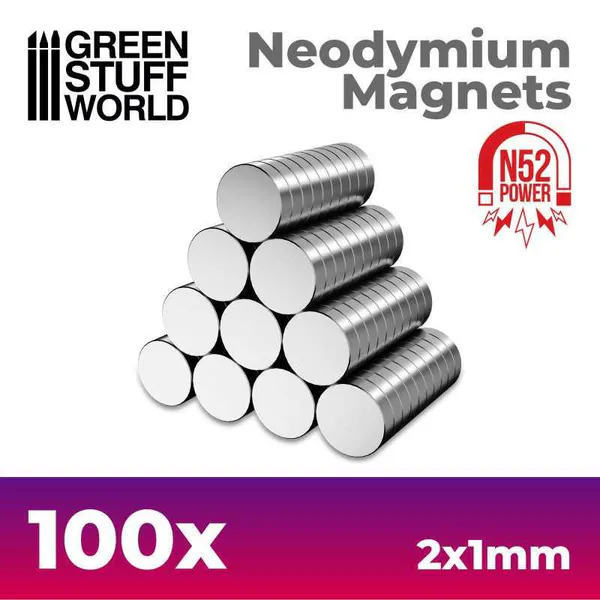 Hovedbilde GSW N52 Neodymium 2x1mm Magnets x 100